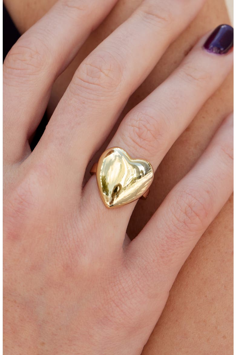 Adjustable Puffy Heart Ring, Alternate, color, YELLOW