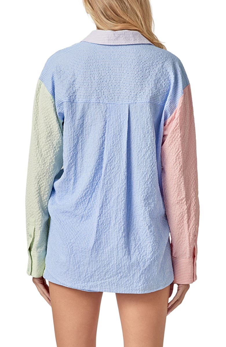 English Factory Colorblock Seersucker Shirt, Alternate, color, 