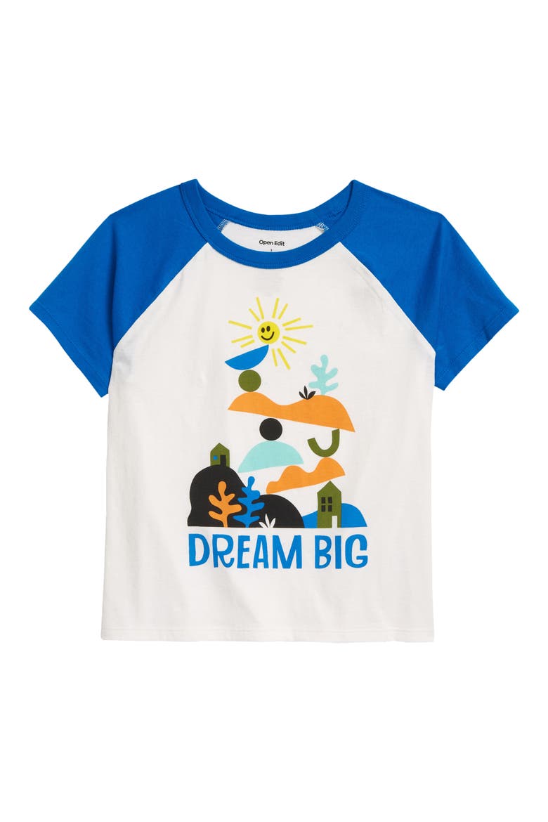 Kids' Boxy Organic Cotton Graphic Tee, Main, color, IVORY CLOUD DREAM BIG