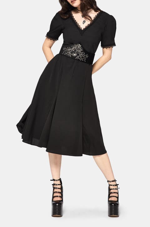 Sanzia Tie Back Lace Midi Dress