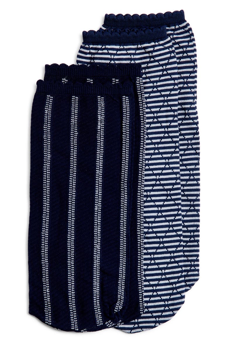 Assorted 2-Pack Fine Motifs Ankle Socks, Main, color, MARINE