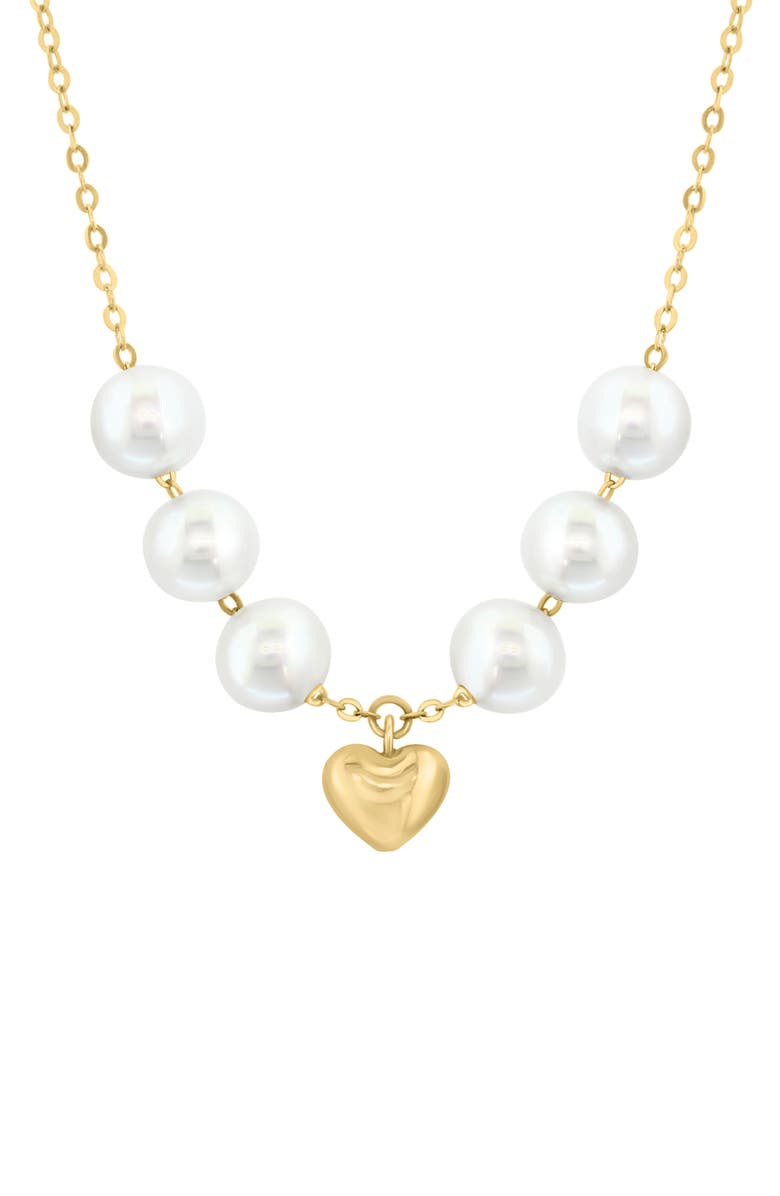 EFFY Freshwater Pearl Heart Pendant Necklace, Alternate, color, White