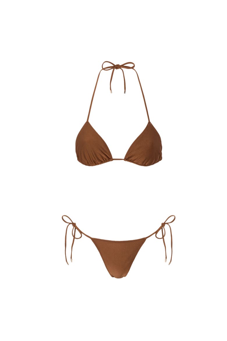 Le Triangle Pattern Classic Bikini Top, Alternate, color, ESPRESSO MARTINI