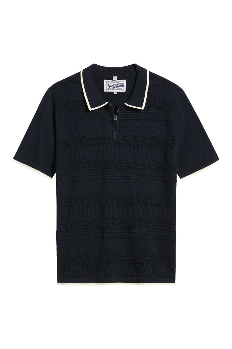 Tipped Quarter Zip Polo, Alternate, color, DARK NAVY