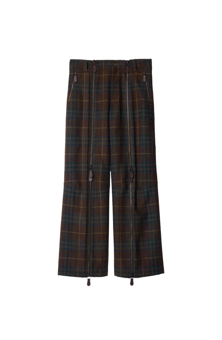 Burberry Check Wool Zip Trousers, Alternate, color, 