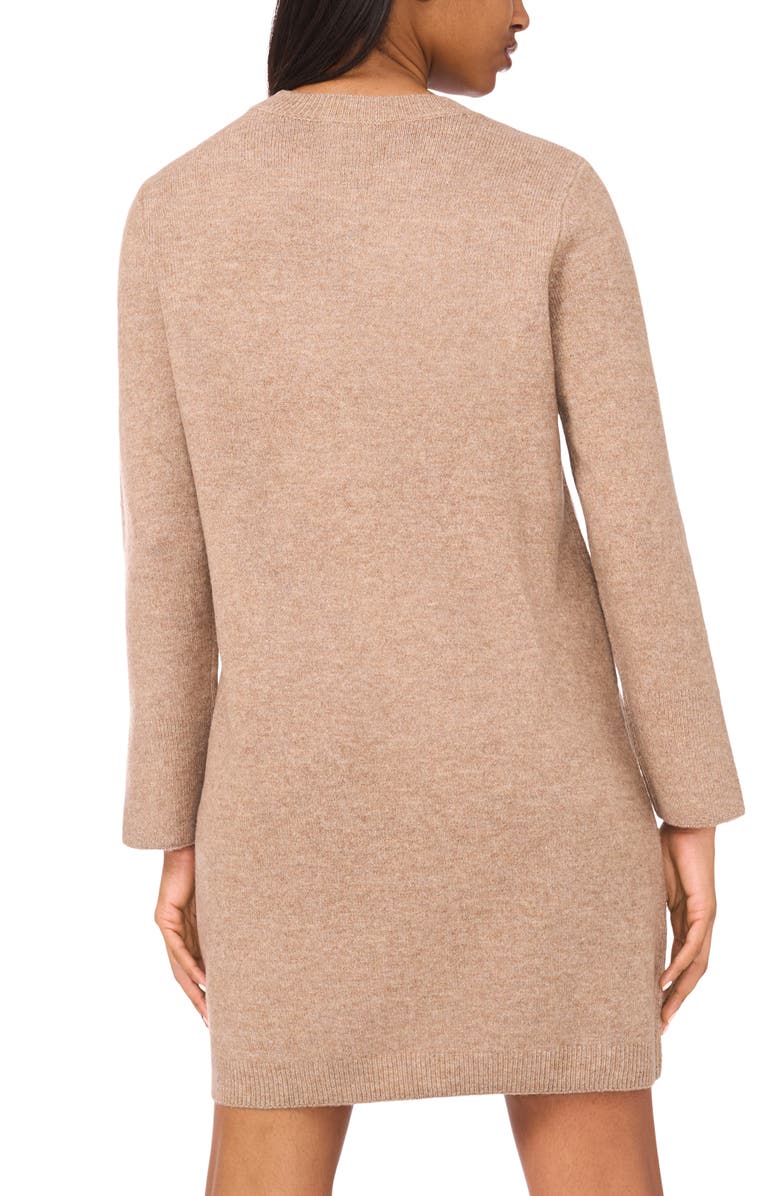 Halogen<sup>®</sup> Crewneck Long Sleeve Dress, Alternate, color, Taupe