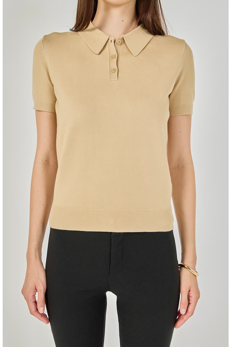 Polo Sweater, Alternate, color, TAN