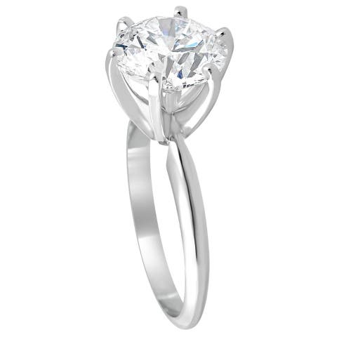 Bliss Diamond Certified 3 Ct Diamond Solitaire Platinum Engagement Ring Lab Grown In Platinum