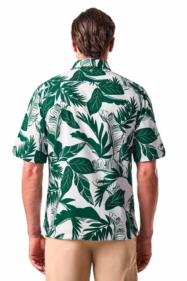 Men's Safari Camp Camp Shirt, UPF 50+ Sun Protection, Alternate, color, Eden Green Palm Paradise