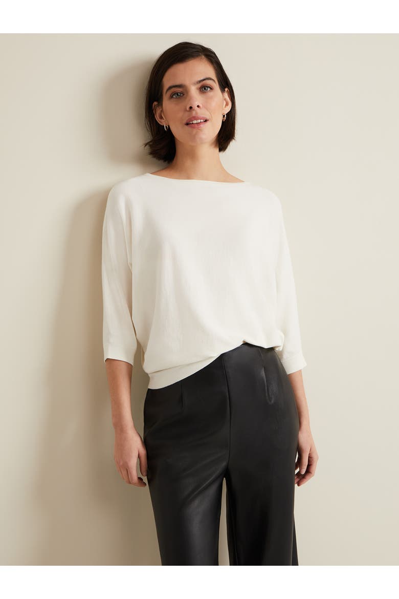 Cristine Slash Neck Knit Jumper, Main, color, Ivory