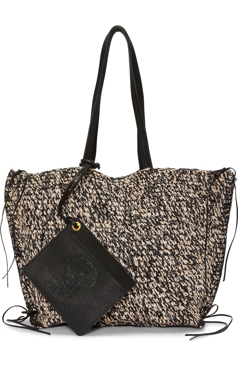 Vince Camuto Jamee Crochet Straw Tote, Main, color,