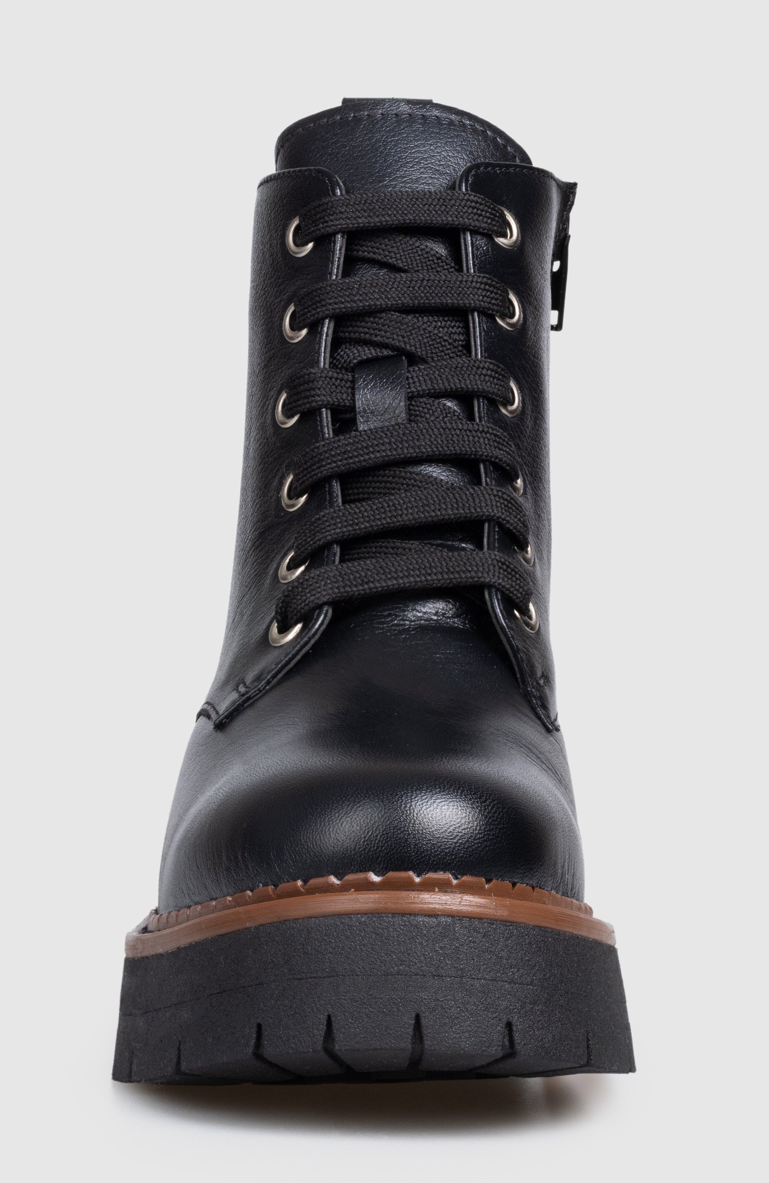 Manela Ibiza Lace Up Bootie, Alternate, color, Black