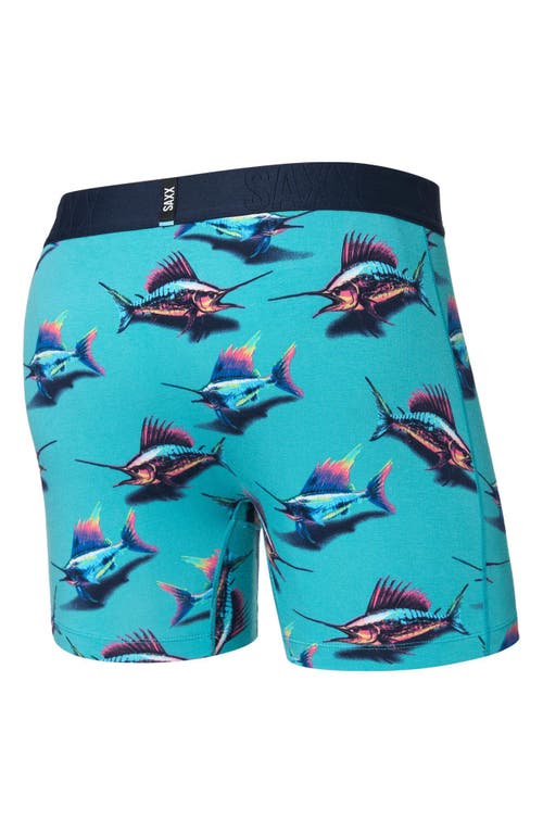 Saxx Men's Droptemp Slim-fit Cooling Printed Boxer Briefs In Great Catch-baltic