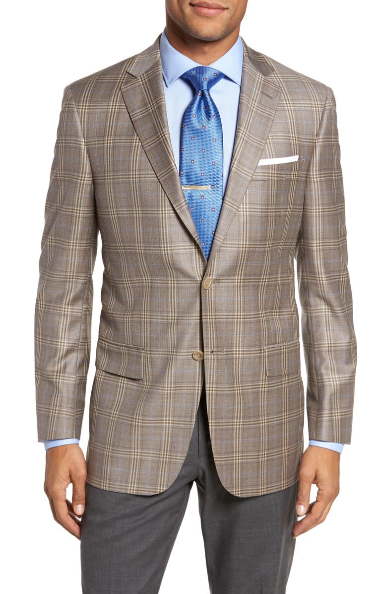 Hart Schaffner Marx Classic Fit Plaid Wool Sport Coat, Main, color,