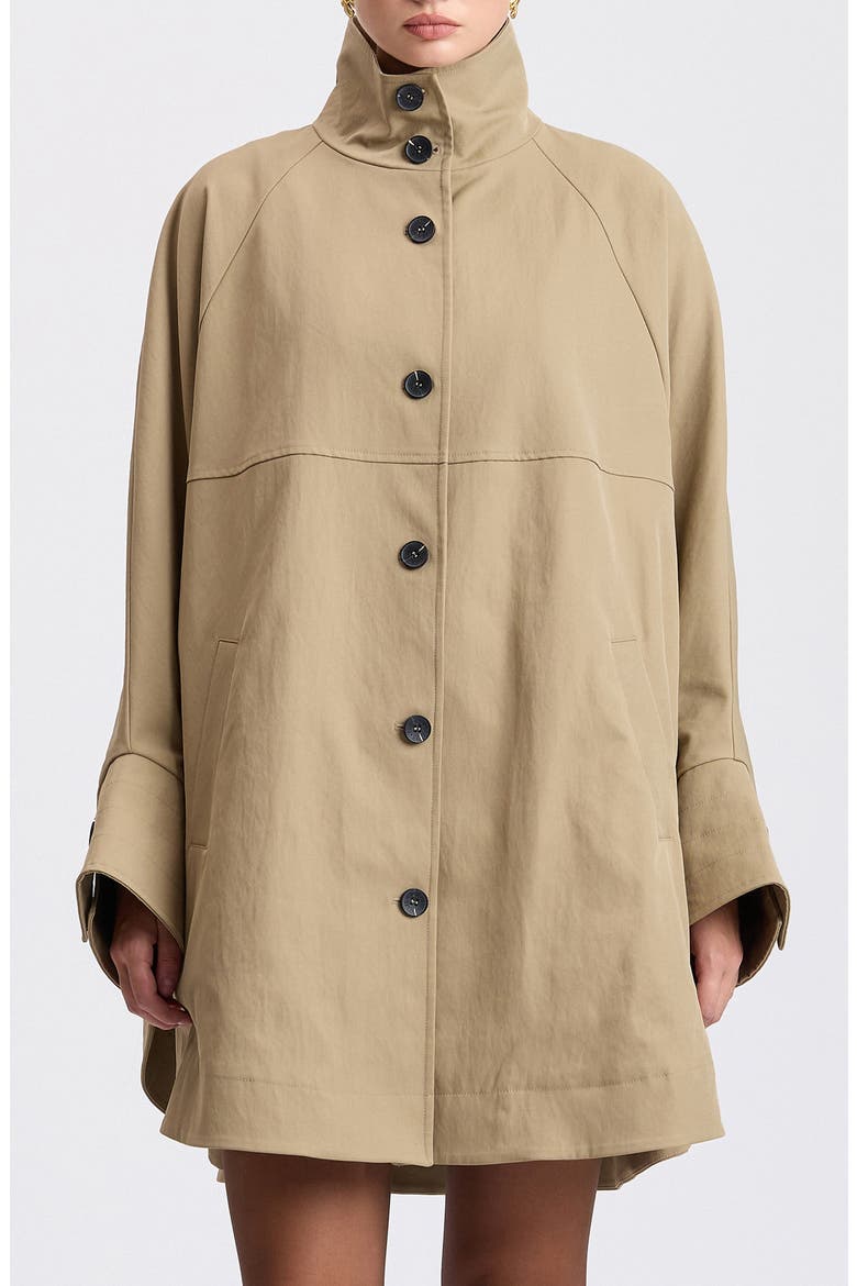 Batwing Sleeve Trench Coat, Main, color, CLAY