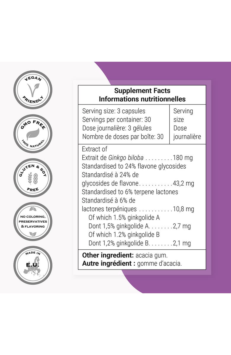 SuperSmart Ginkgo Biloba 180mg per Day, Alternate, color, NO COLOR