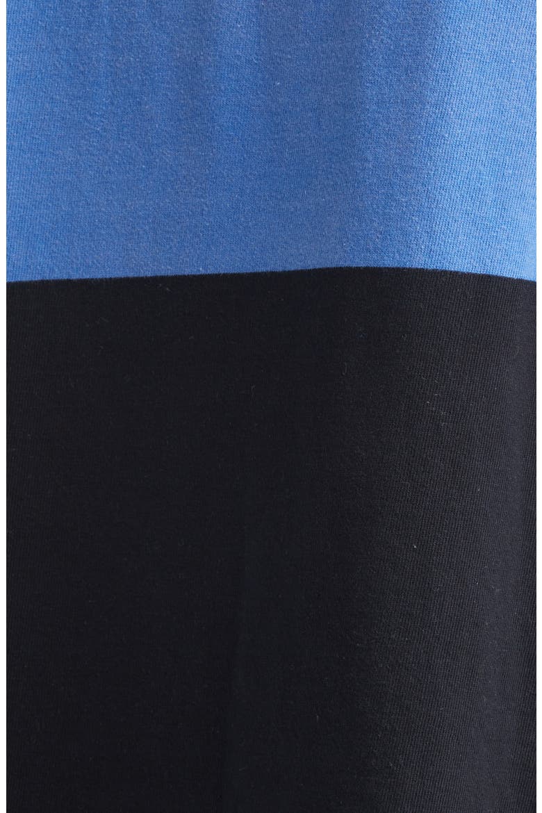 Stripe Oversize Cotton Rugby Shirt, Alternate, color, BLACK BLUE