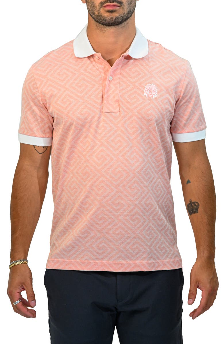Maceoo Mozartdiagonaltip Peach Cotton Polo, Main, color, Orange
