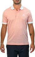 Maceoo Mozartdiagonaltip Peach Cotton Polo