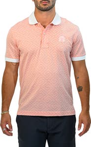 Maceoo Mozartdiagonaltip Peach Cotton Polo