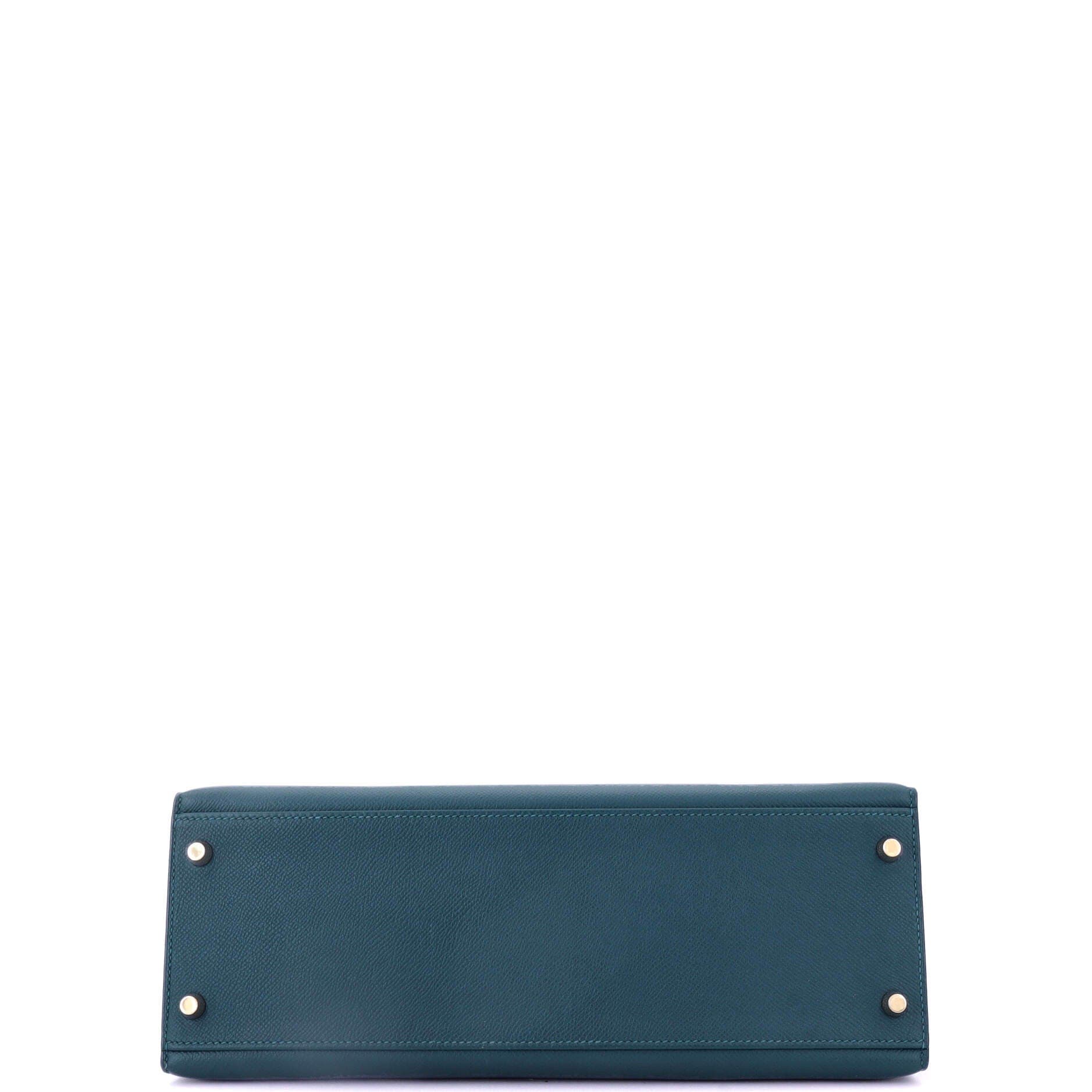 Pre-Owned Hermes Kelly Handbag Blue Epsom with Gold Hardware 32, Alternate, color, Colvert