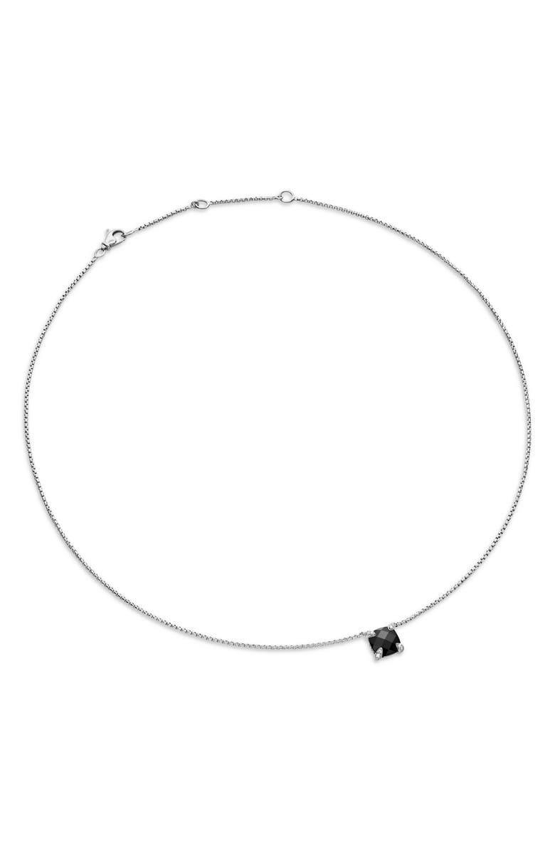 David Yurman Chatelaine<sup>®</sup> Pendant Necklace with Diamonds, Alternate, color, Black Onyx