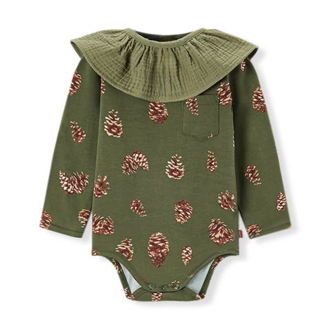 Cotton Stretch Removable Collar Long Sleeve One Piece (Baby)