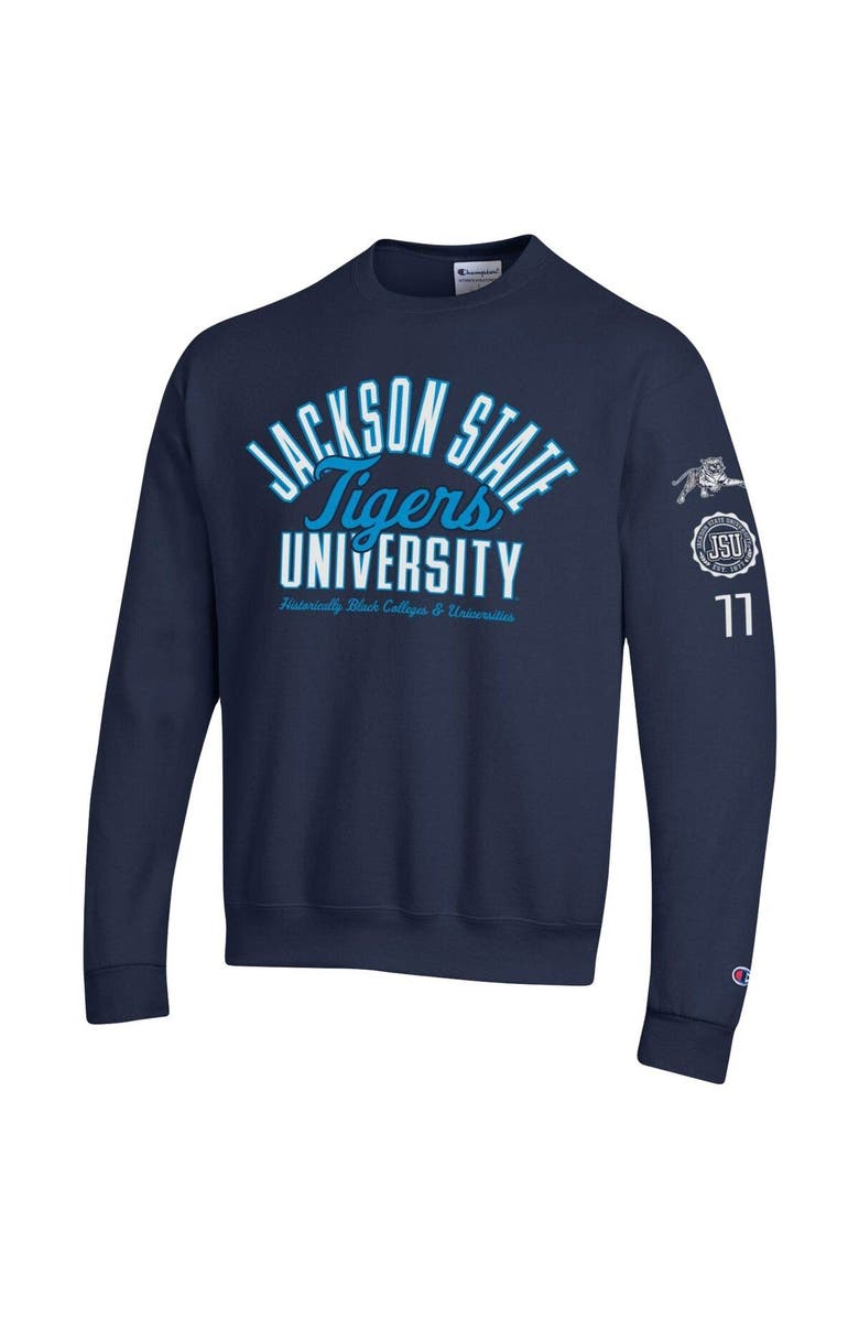 Champion Men's Champion Navy Jackson State Tigers 2-Hit Powerblend Pullover Sweatshirt, Alternate, color, 