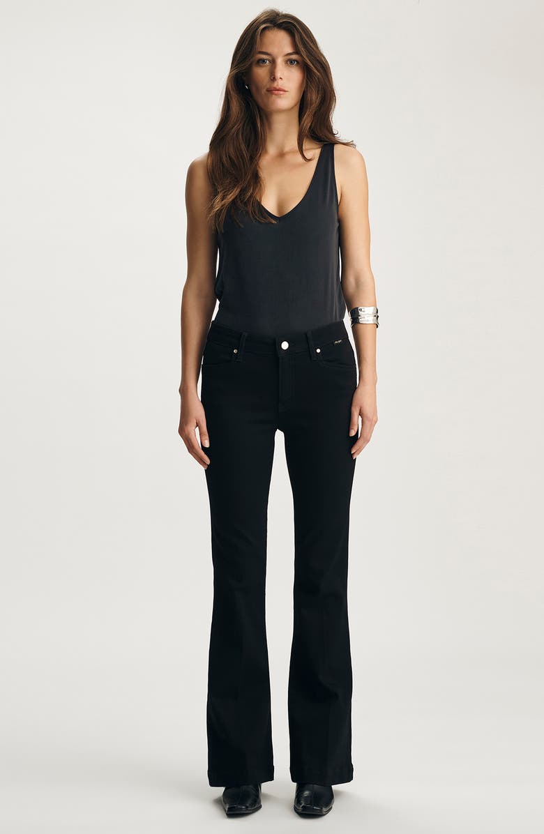 Mavi Jeans Sydney Mid Rise Flare Jeans, Alternate, color, Double Black Gold Premium