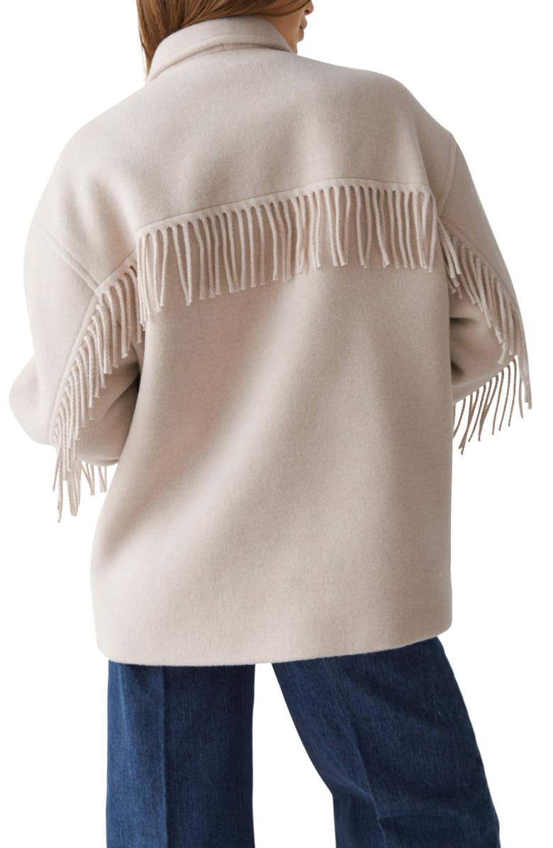 & Other Stories Oversize Wool Blend Fringe Jacket, Alternate, color,