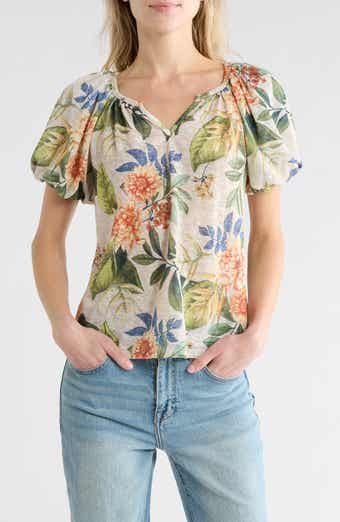 CHENAULT Split Neck Knit Top