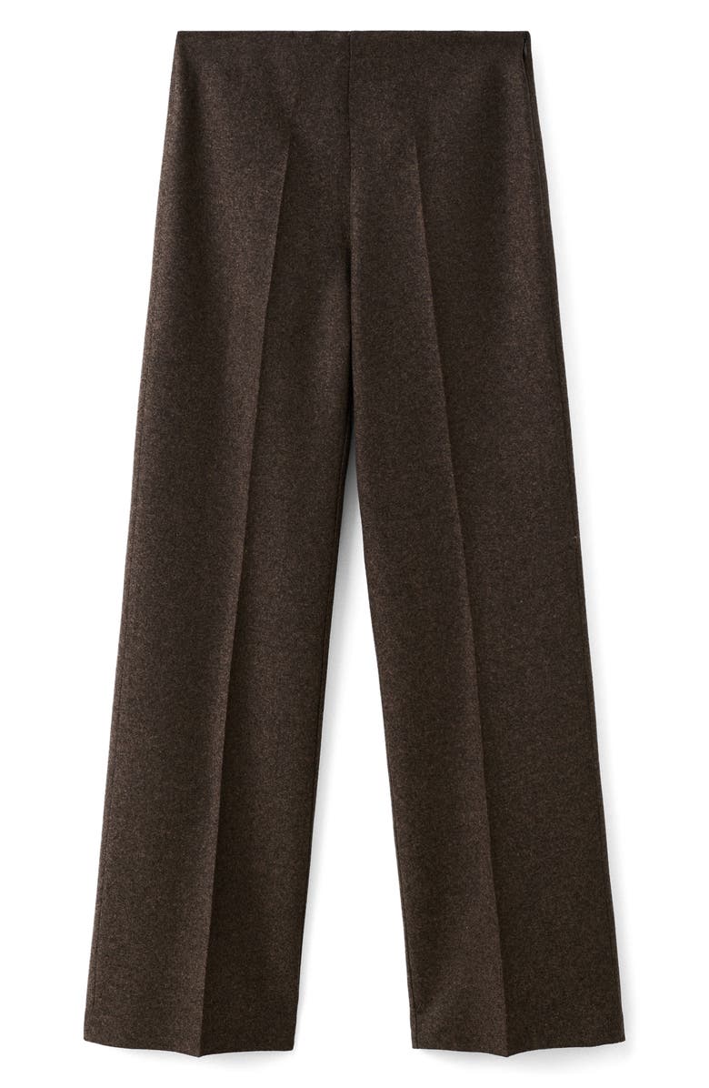 MANGO Straight Leg Wool Blend Pants, Alternate, color, Brown