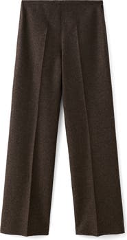 MANGO Straight Leg Wool Blend Pants