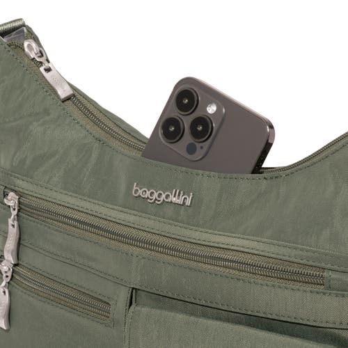 Baggallini Modern Everywhere Hobo Crossbody Bag With Wristlet In Green