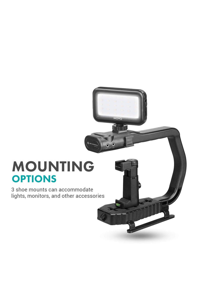 MOVO MicRig-W1 Wireless Microphone Filmmaker Handle, Alternate, color, Black