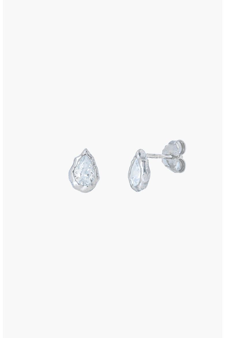 Solace Tear Stud Earrings, Main, color, Sterling Silver