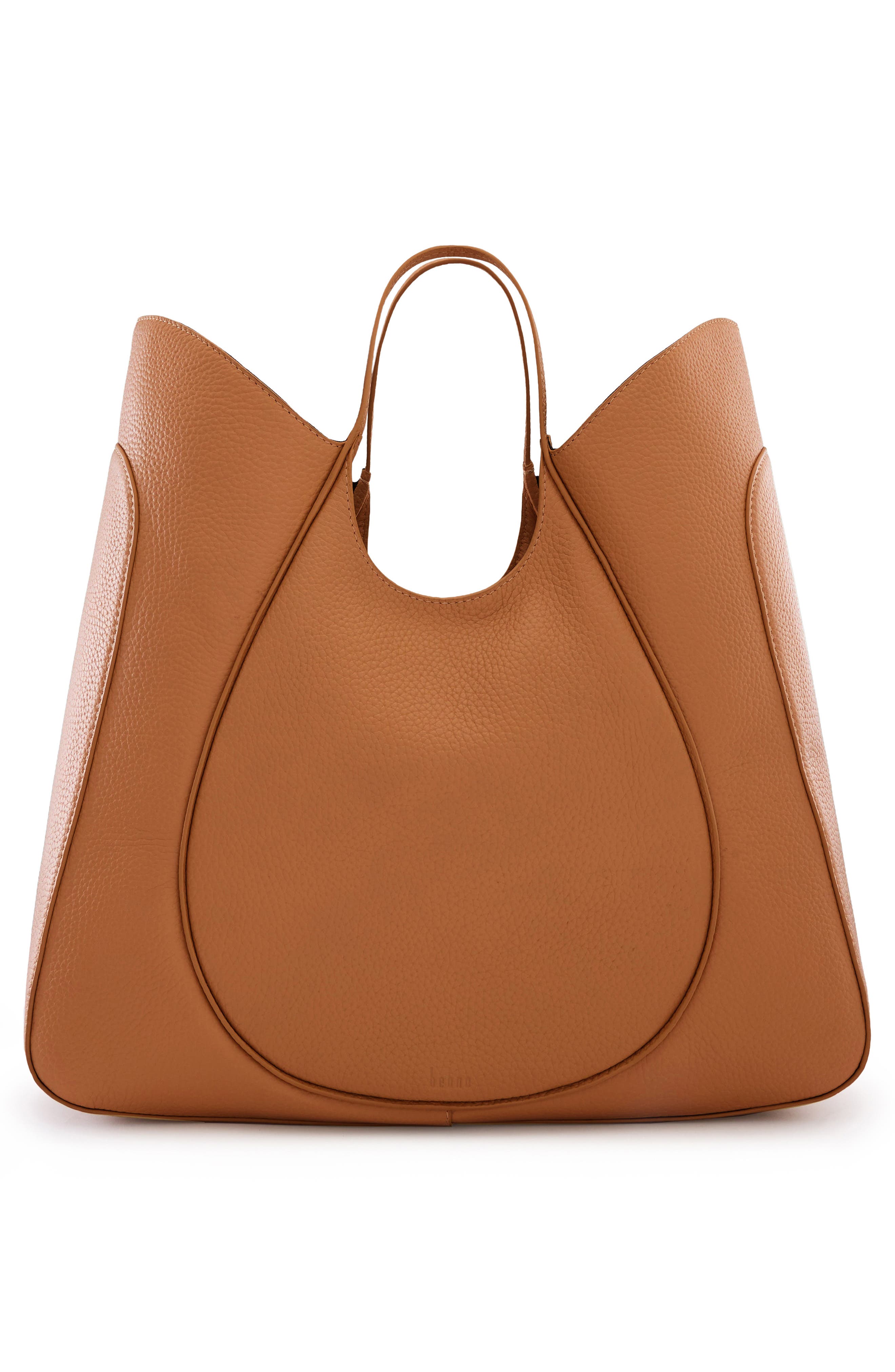 Katrina Wave Pebbled Leather Tote, Alternate, color, CLAY