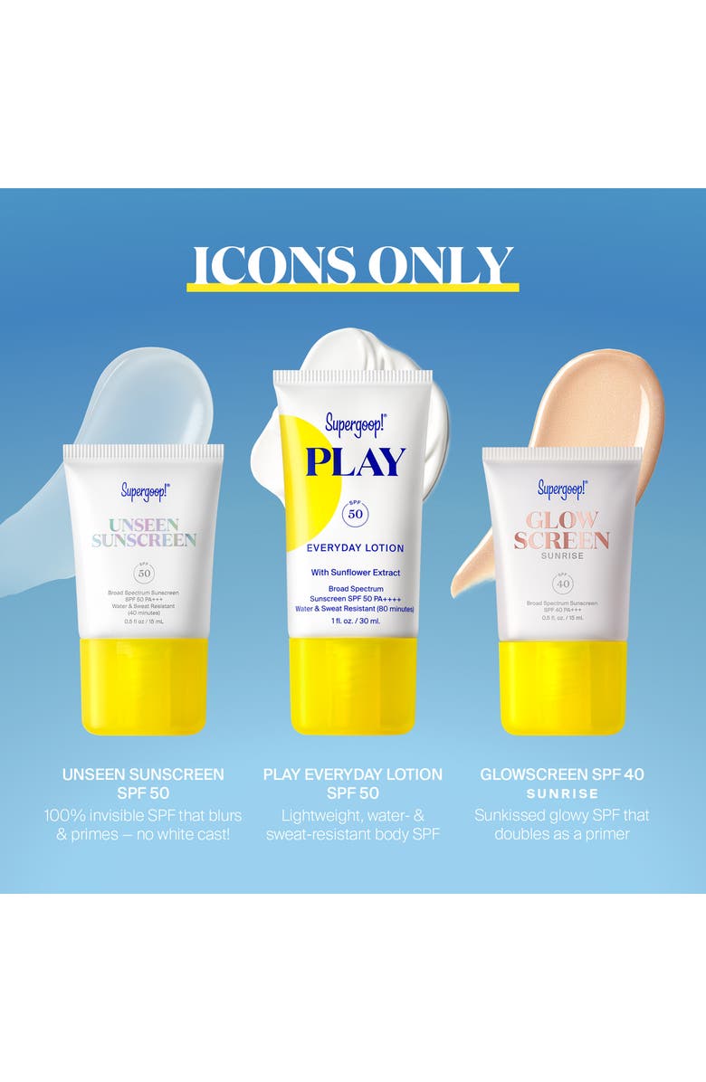 Supergoop!<sup>®</sup> Icons Only 3-Piece Sunscreen Set $48 Value, Alternate, color, 