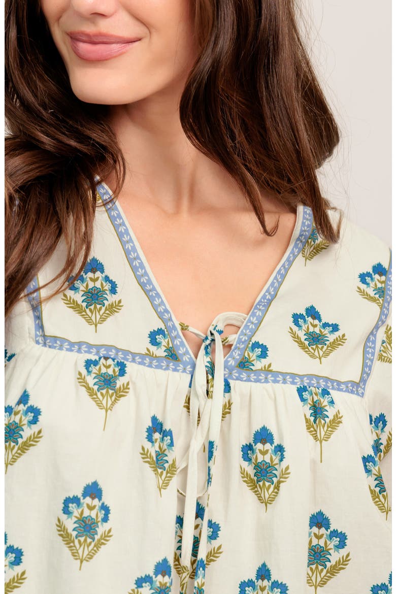 Printed Woven Top, Alternate, color, IVORY