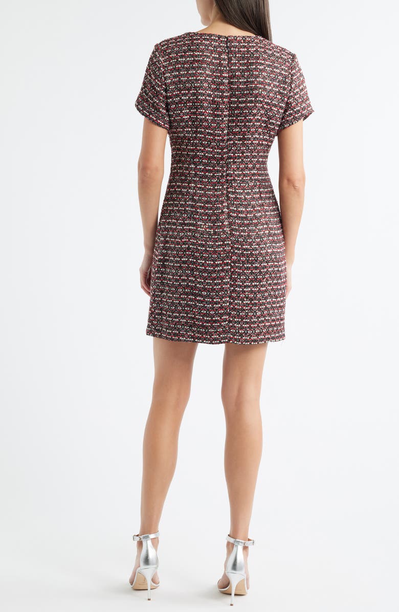 Sam Edelman Nyah Embellished Tweed Dress, Alternate, color, Black Red