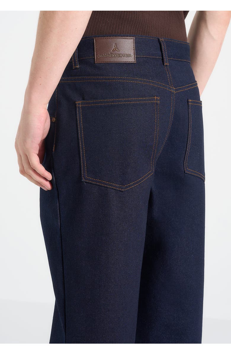 Manière De Voir Arnault Pleated Denim Jeans, Alternate, color, Indigo