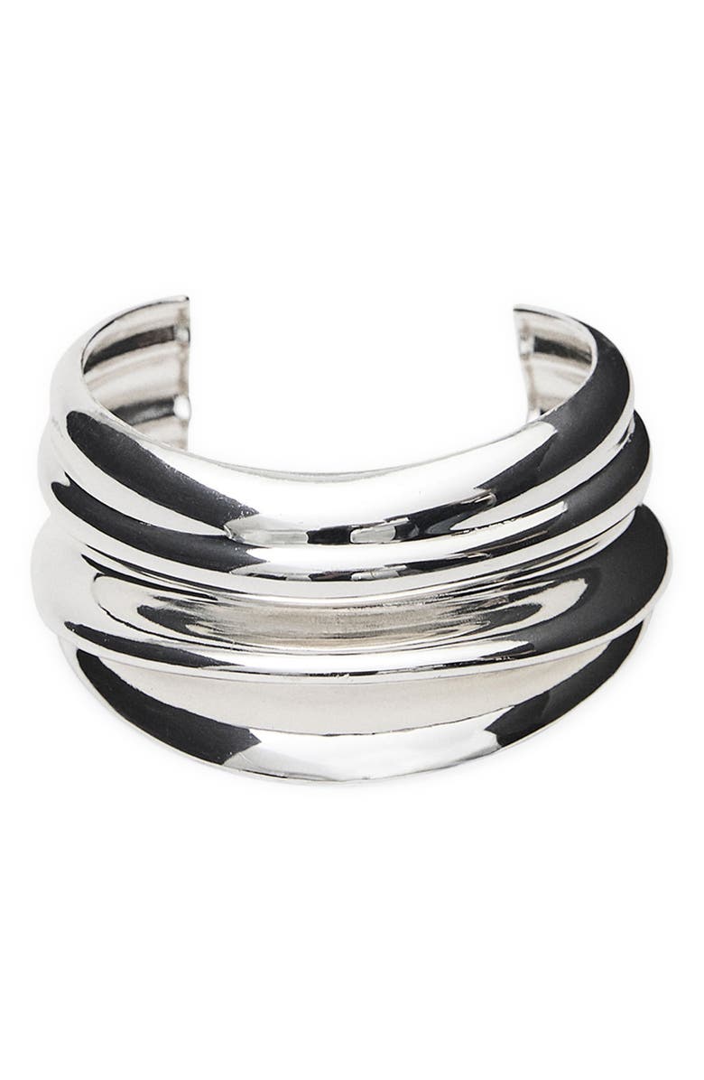 MANGO Embossed Maxi Cuff Bracelet, Main, color,