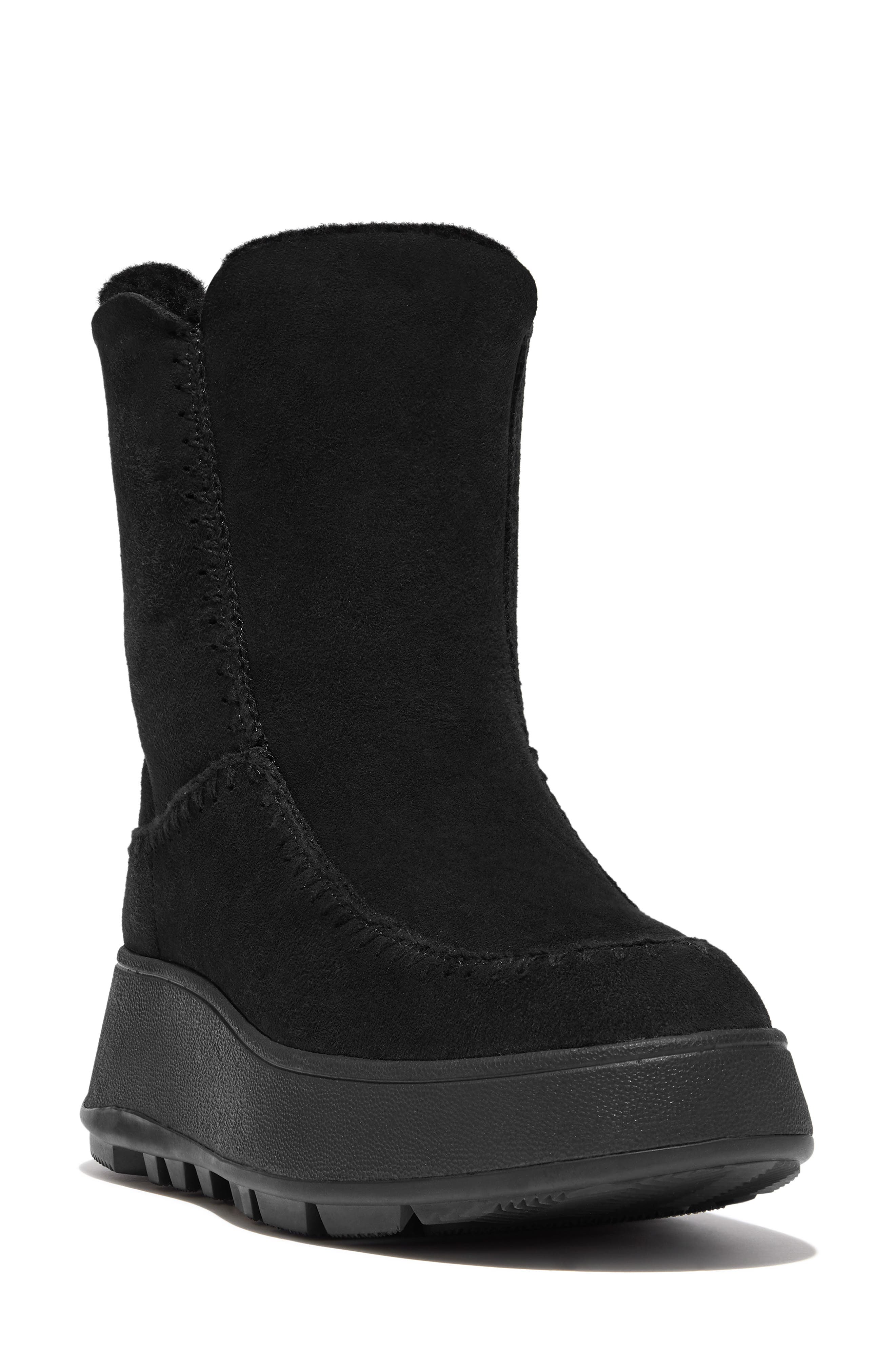 FitFlop F-Mode Genuine Shearling Lined Winter Boot, Main, color, 