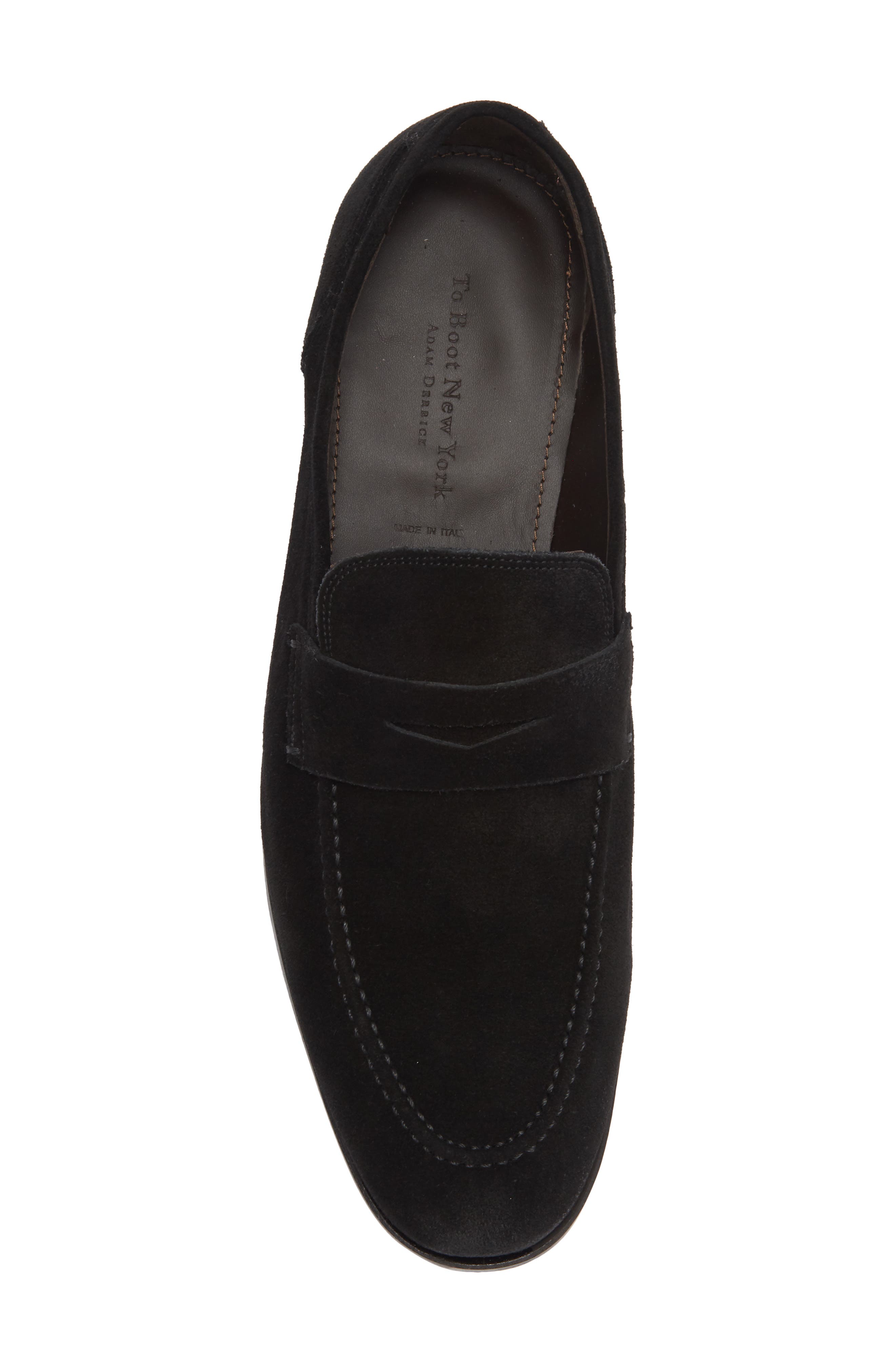 TO BOOT NEW YORK Brazil Penny Loafer, Alternate, color, Suede Black