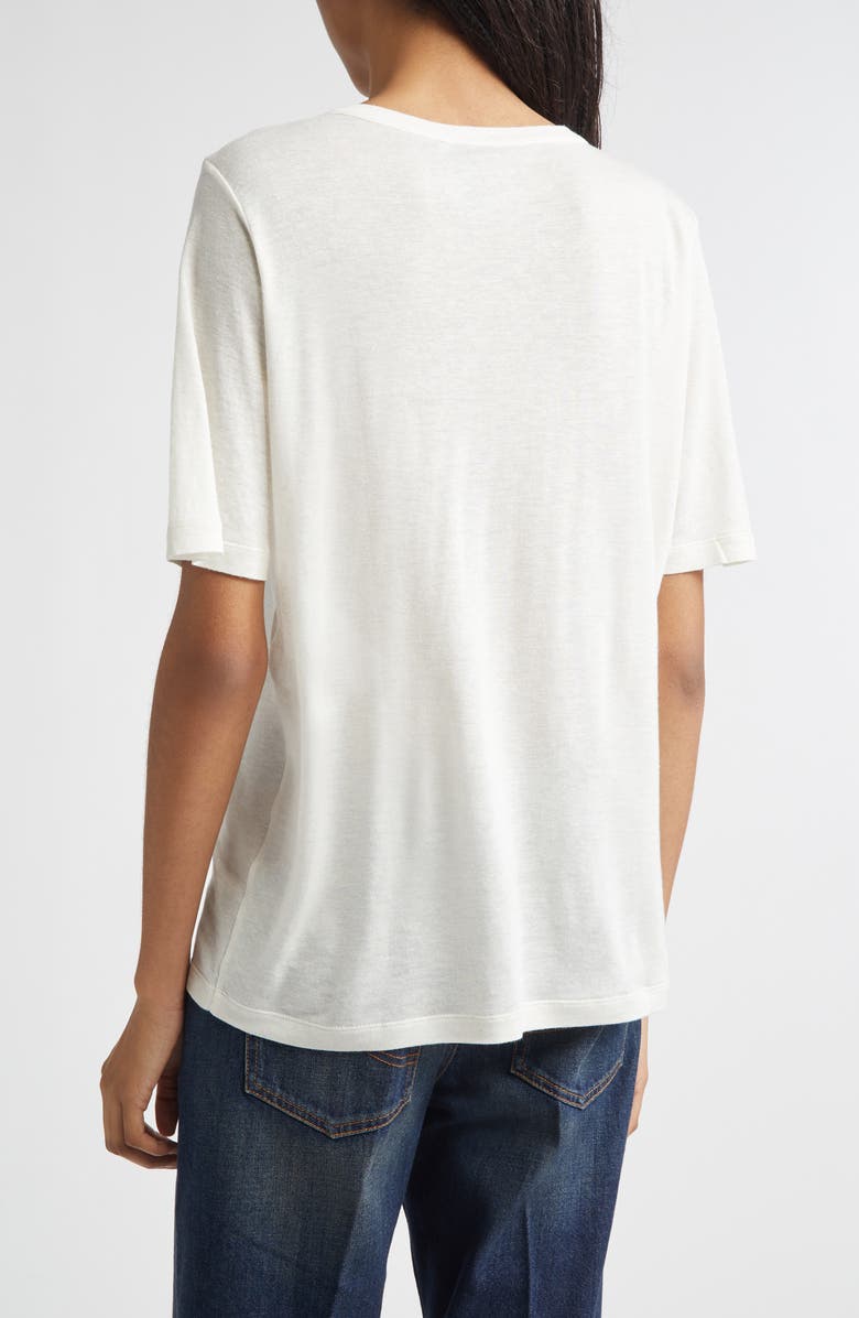 Stella McCartney Beaded Logo T-Shirt, Alternate, color, Cream