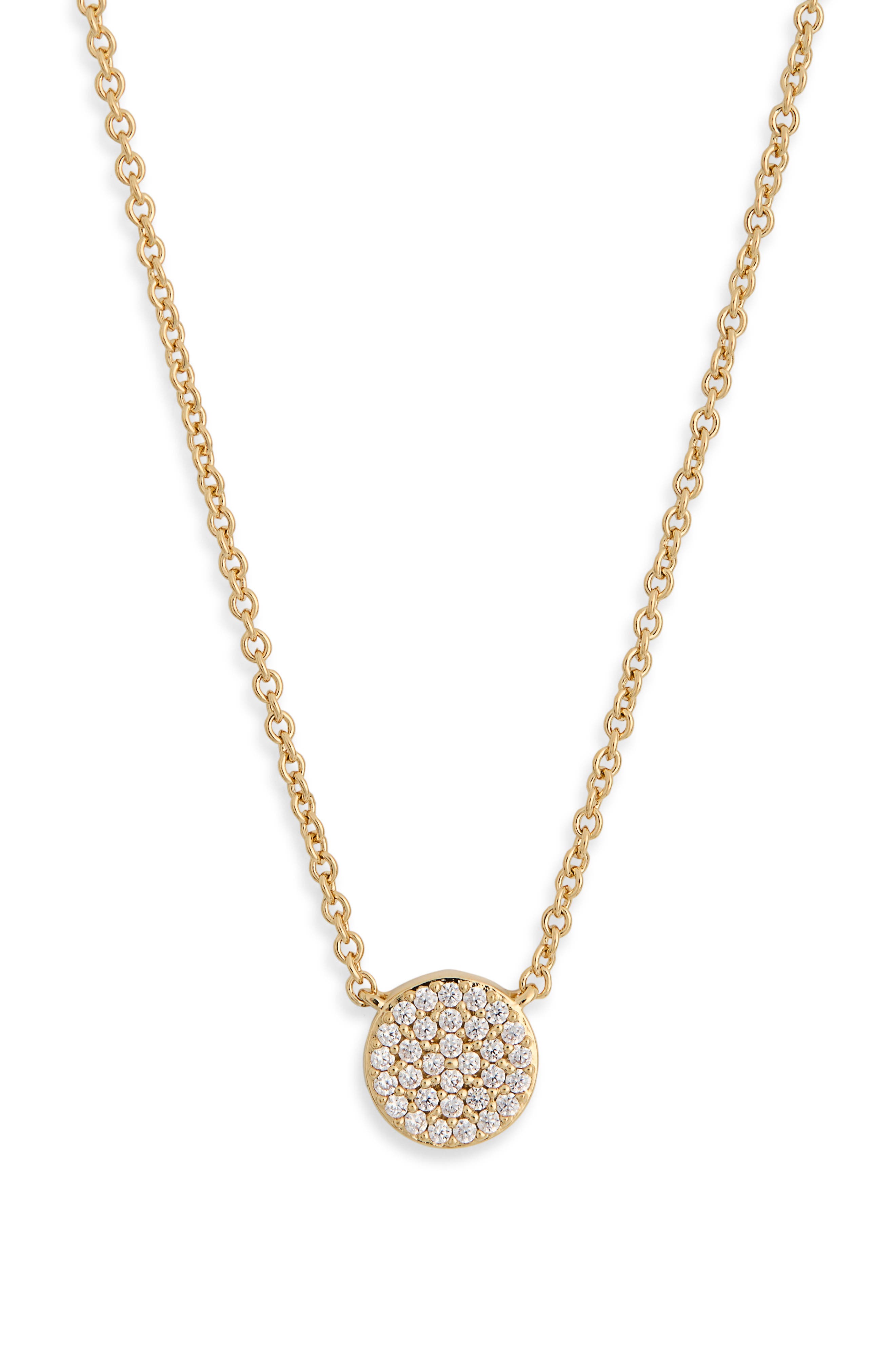 Cubic Zirconia Circle Pendant Necklace