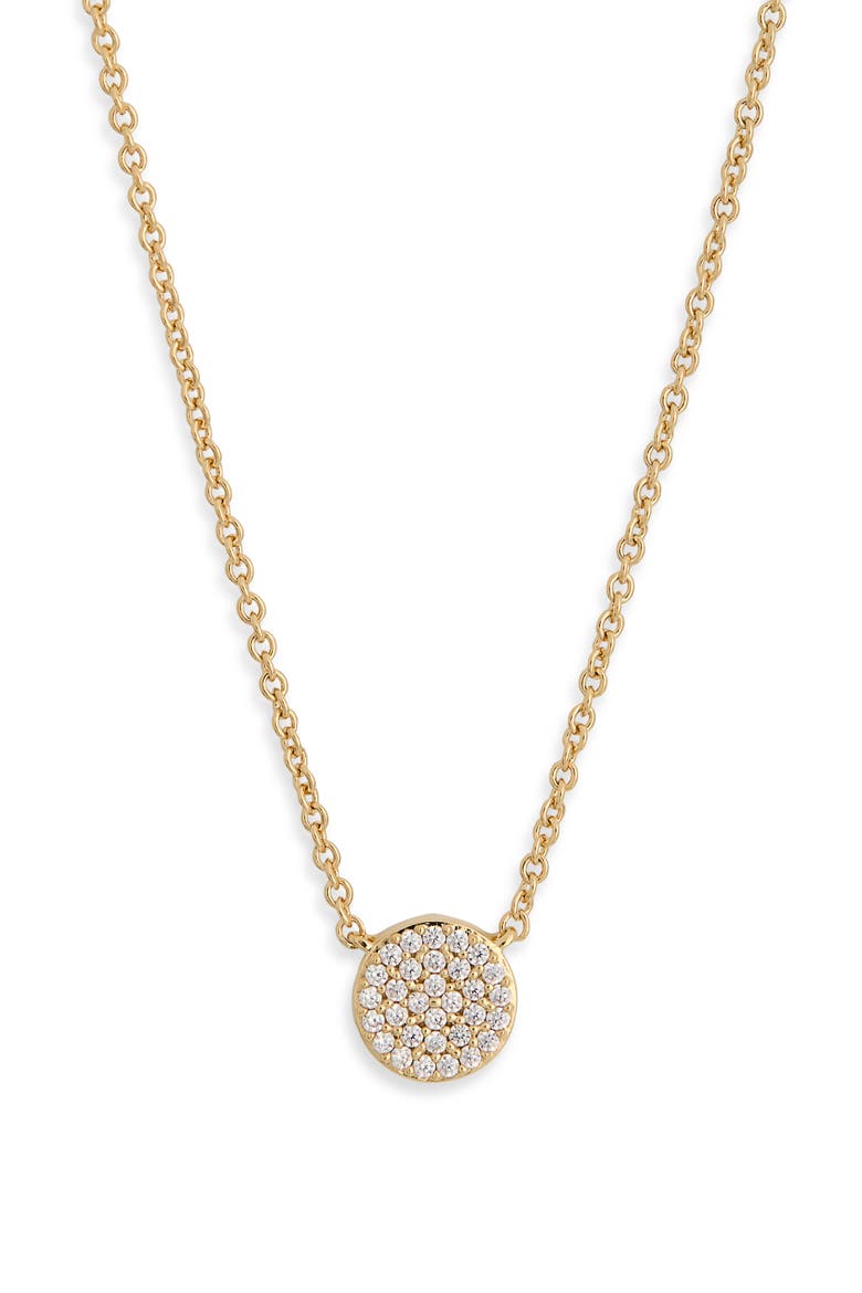 Cubic Zirconia Circle Pendant Necklace, Main, color, GOLD