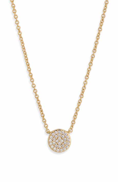 Cubic Zirconia Circle Pendant Necklace