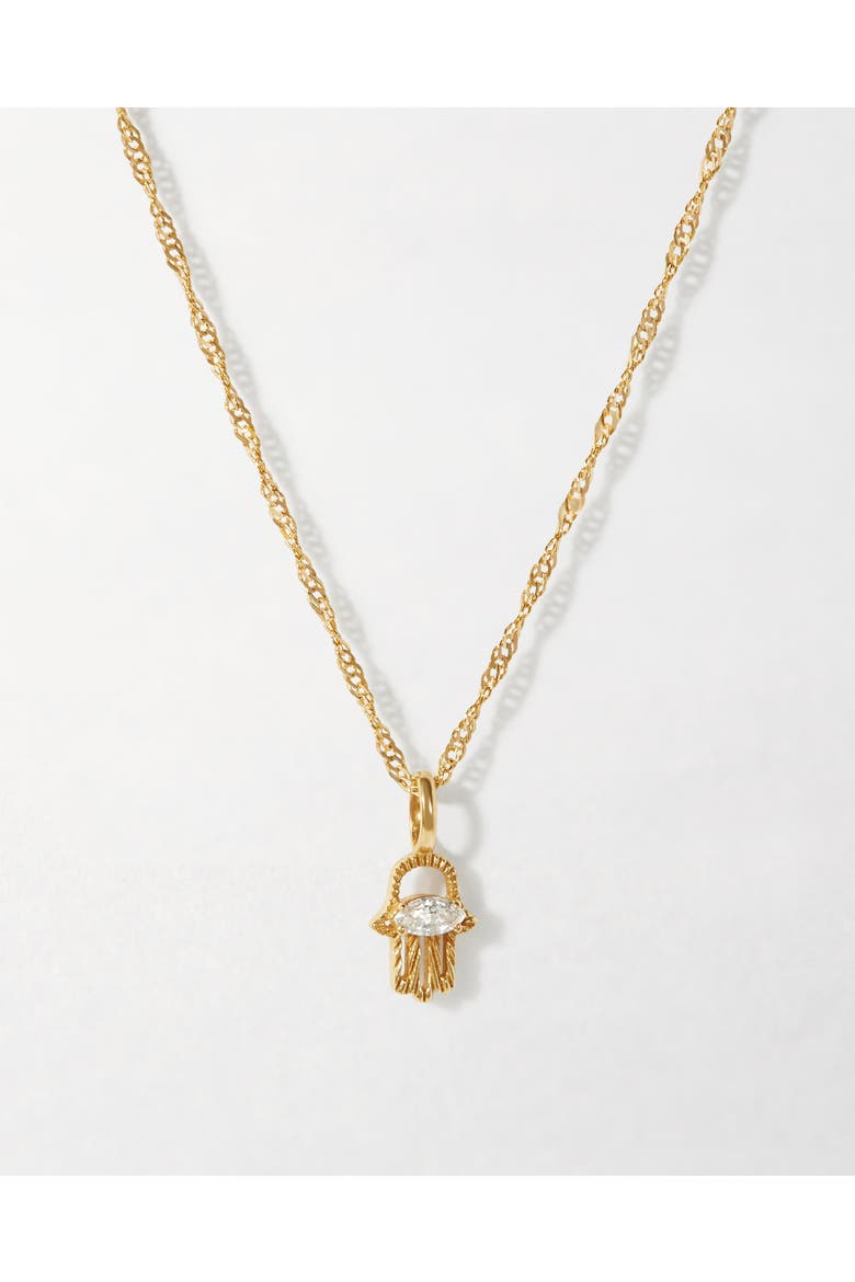 Hamsa Diamond Necklace, Main, color, Hamsa