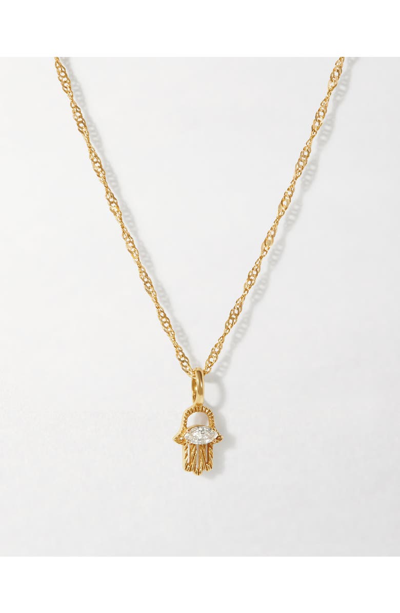 Edge of Ember Hamsa Diamond Necklace, Main, color, Hamsa